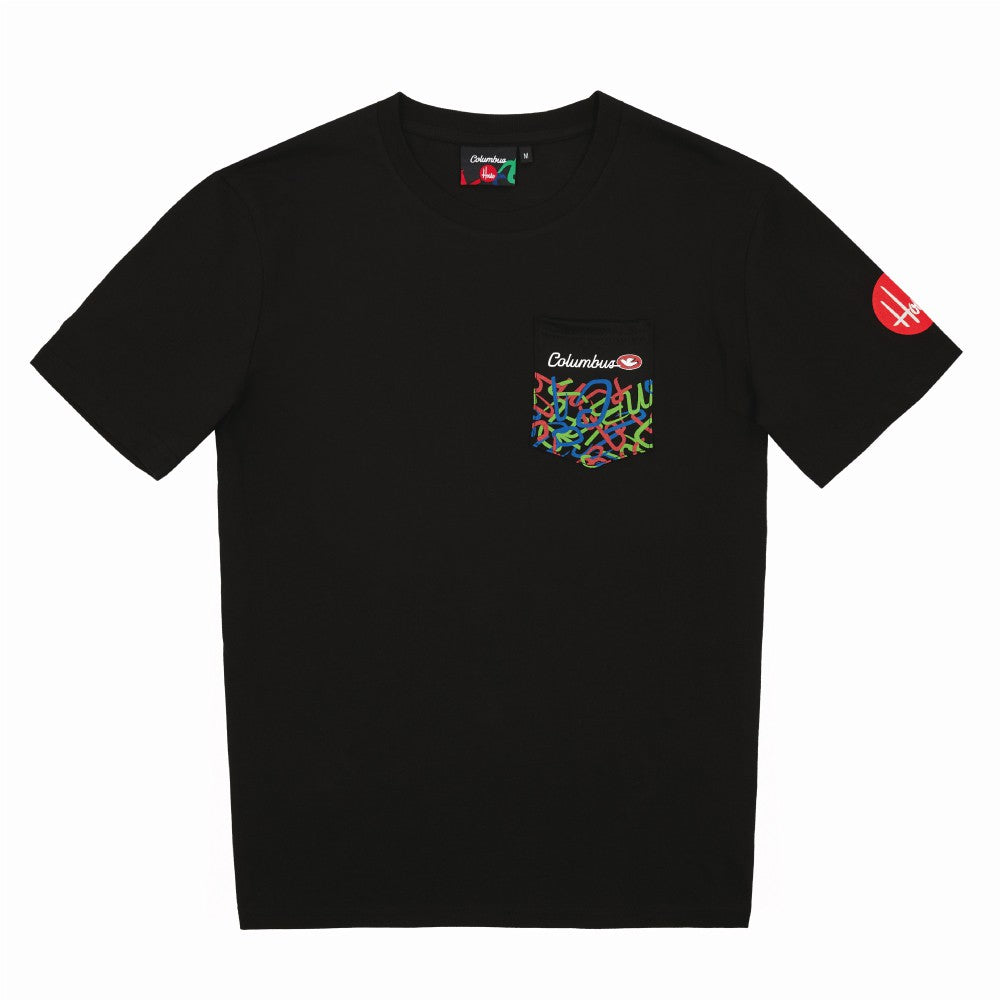T-SHIRT POCKET HOUSE INDUSTRIES TUBOGRAPHY BLACK