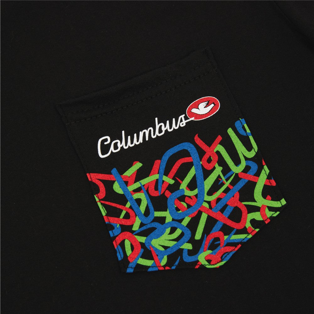 T-SHIRT POCKET HOUSE INDUSTRIES TUBOGRAPHY BLACK