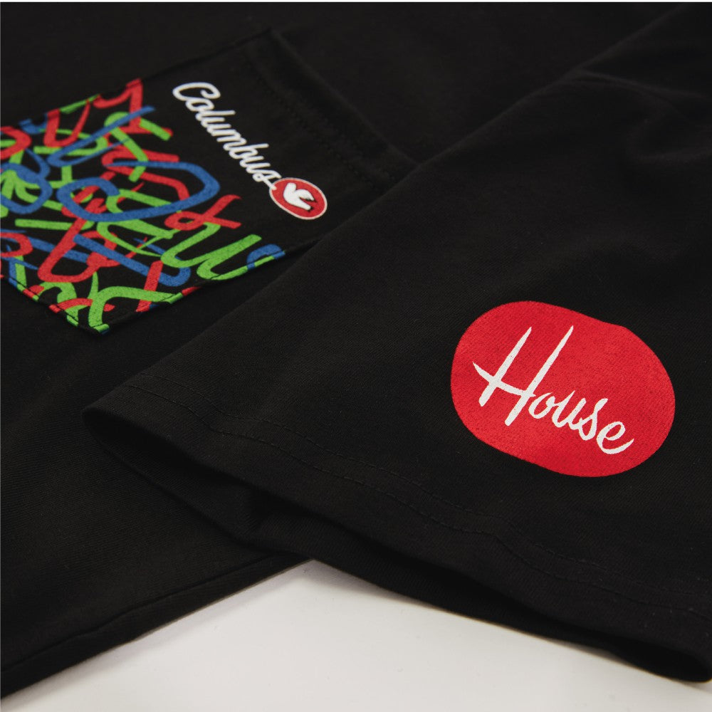 T-SHIRT POCKET HOUSE INDUSTRIES TUBOGRAPHY BLACK