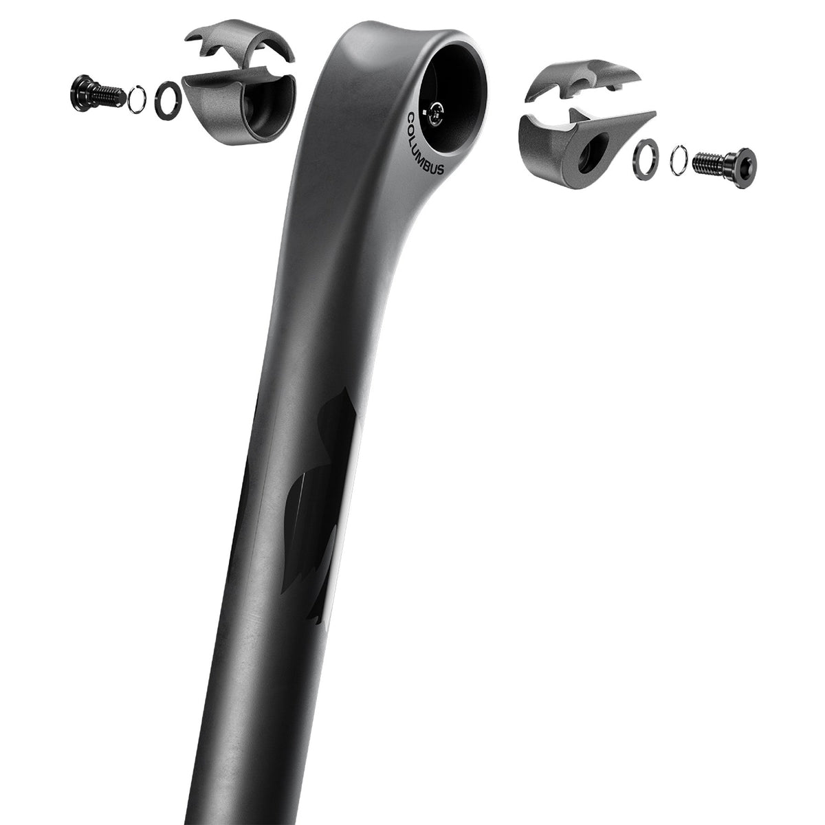 Columbus Trittico carbon seatpost, saddle clamp hardware exploded view