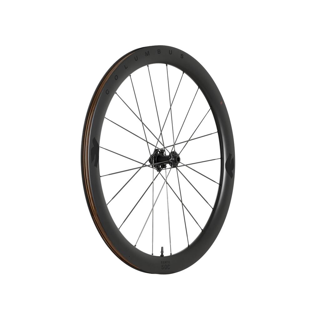 Columbus Cento 50C wheel, black on black, three-quarter view