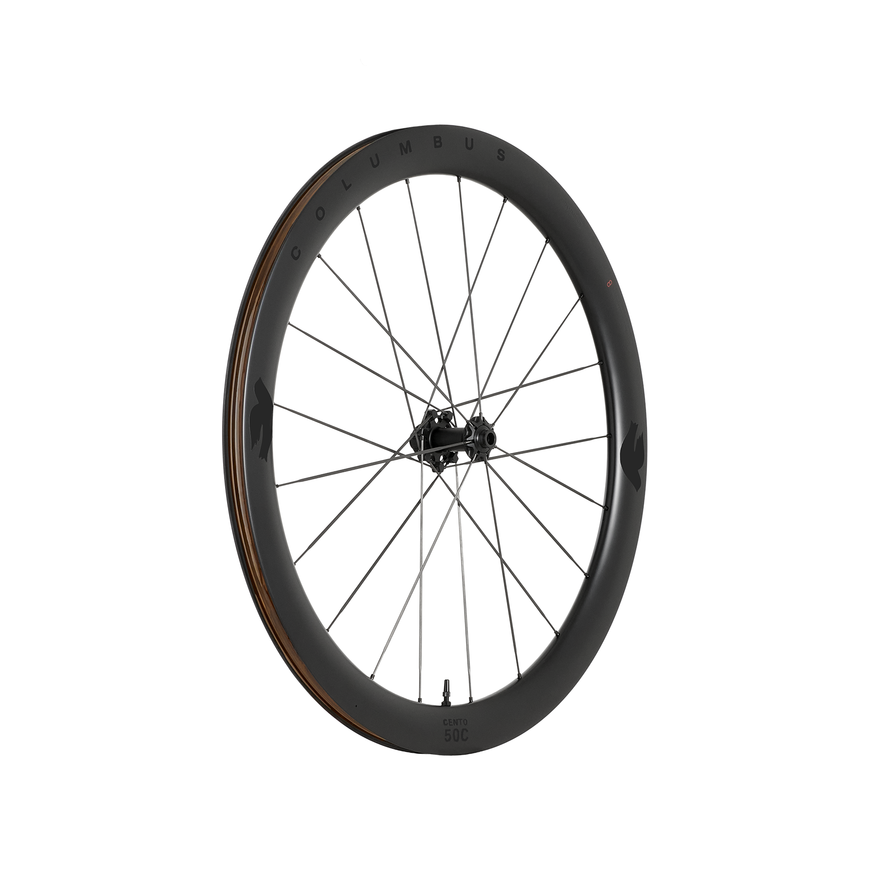 Columbus Cento 50C wheel, black on black, three-quarter view