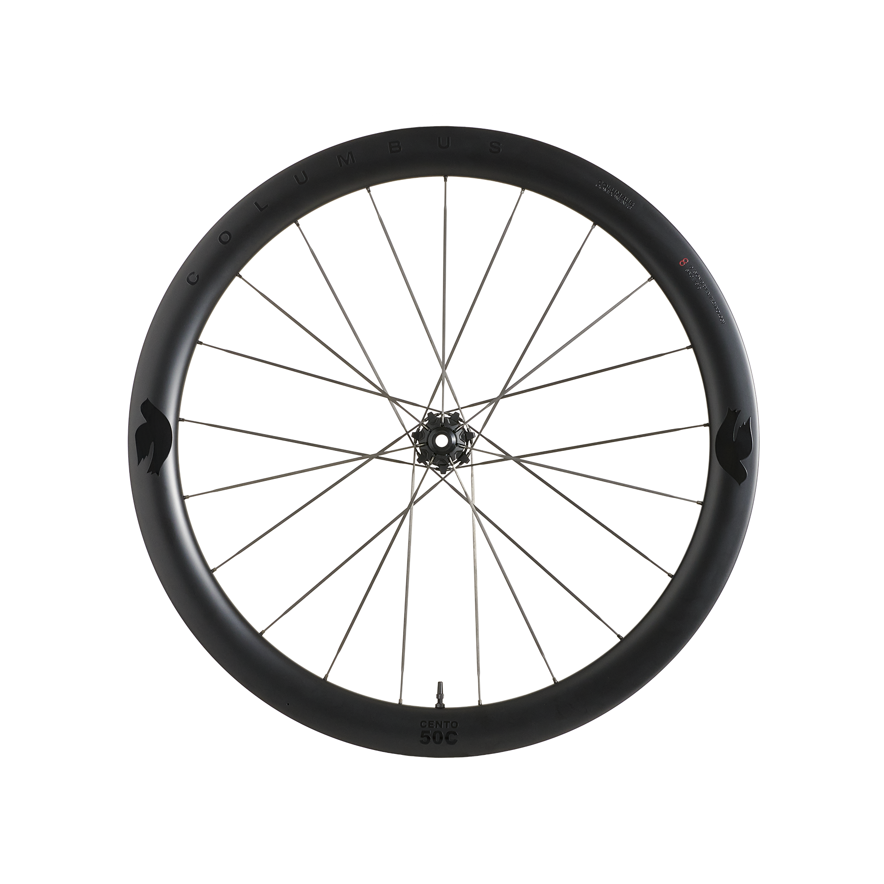 Columbus Cento 50C wheel, black on black, front view