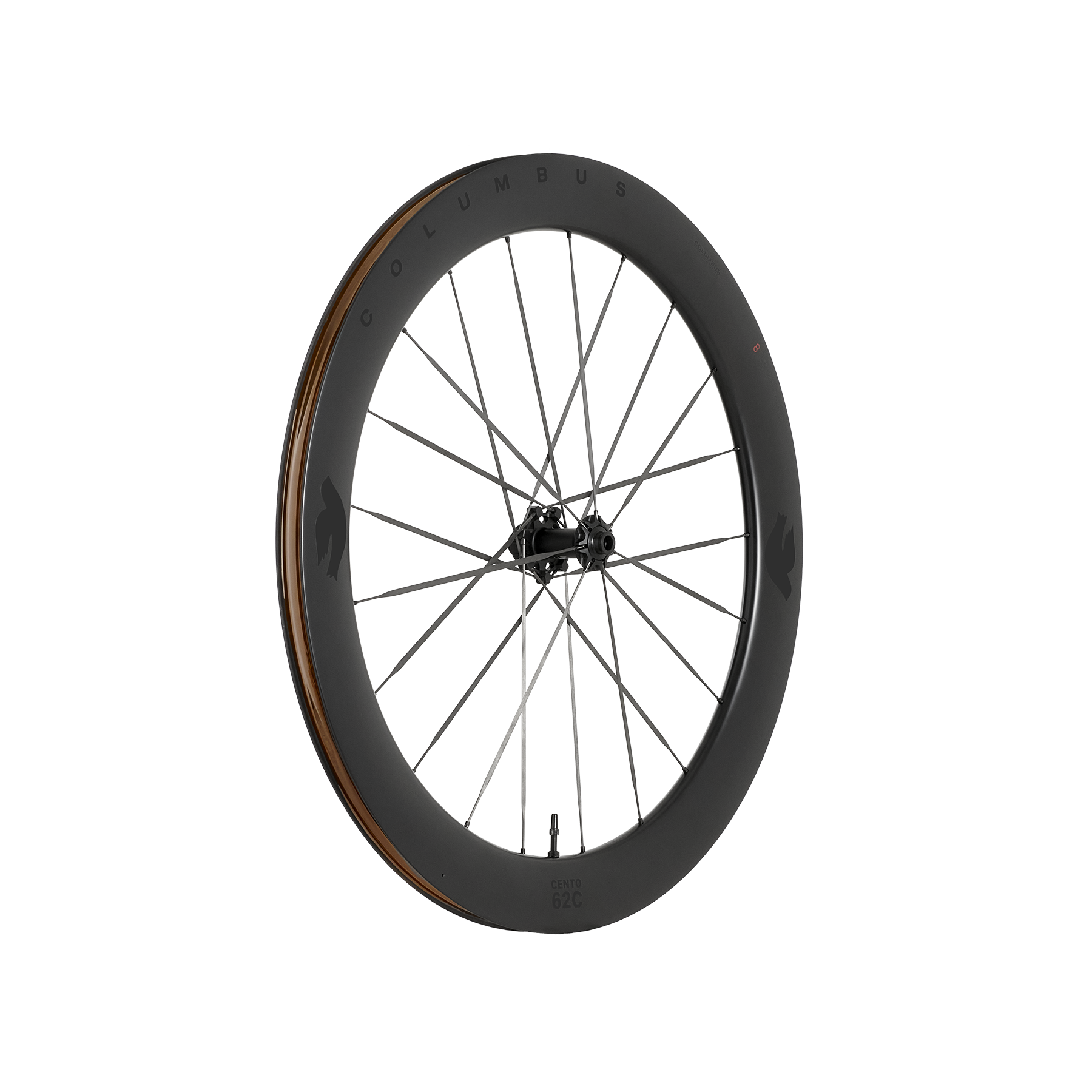 Columbus Cento 62C wheel, black on black, three-quarter view