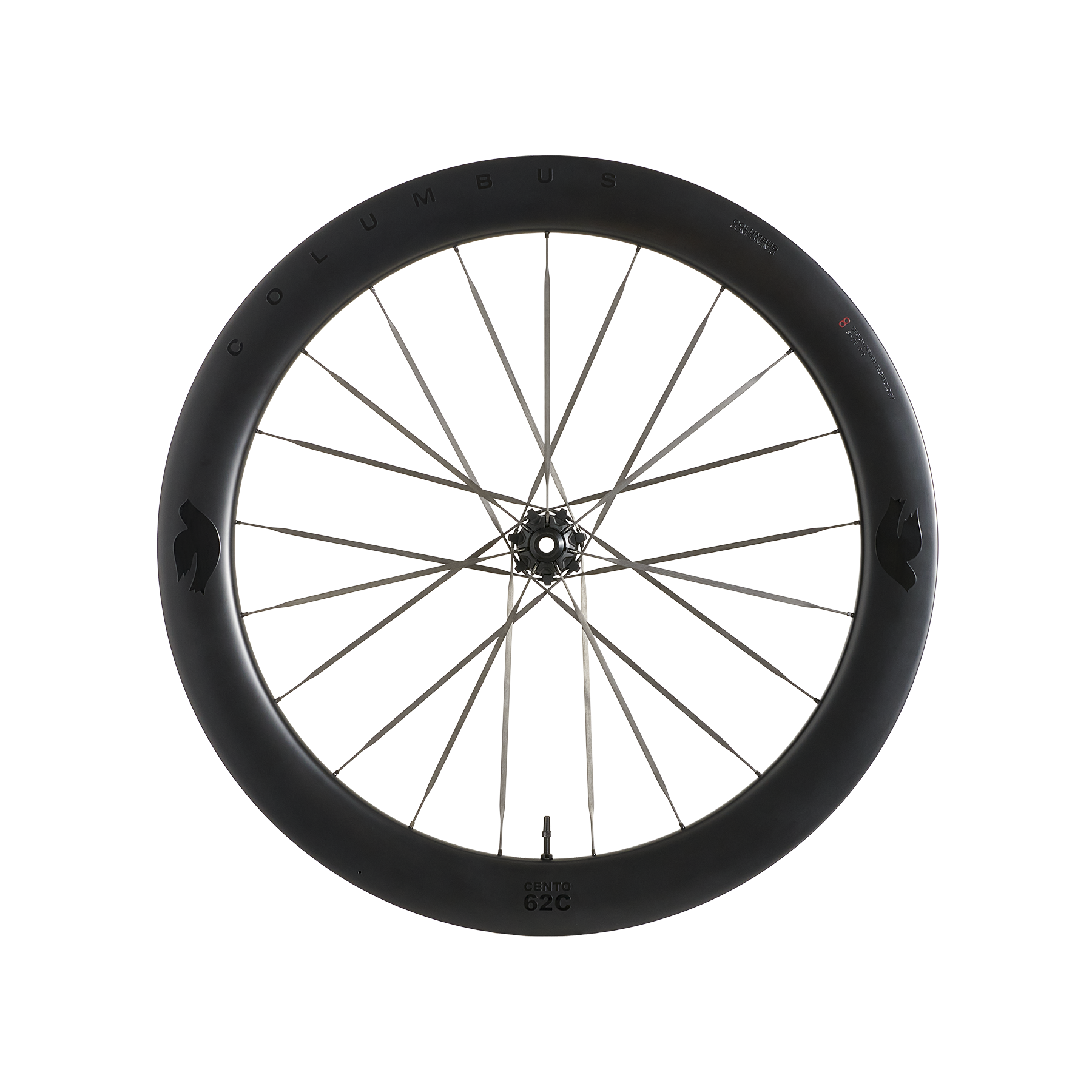 Columbus Cento 62C wheel, black on black, front view