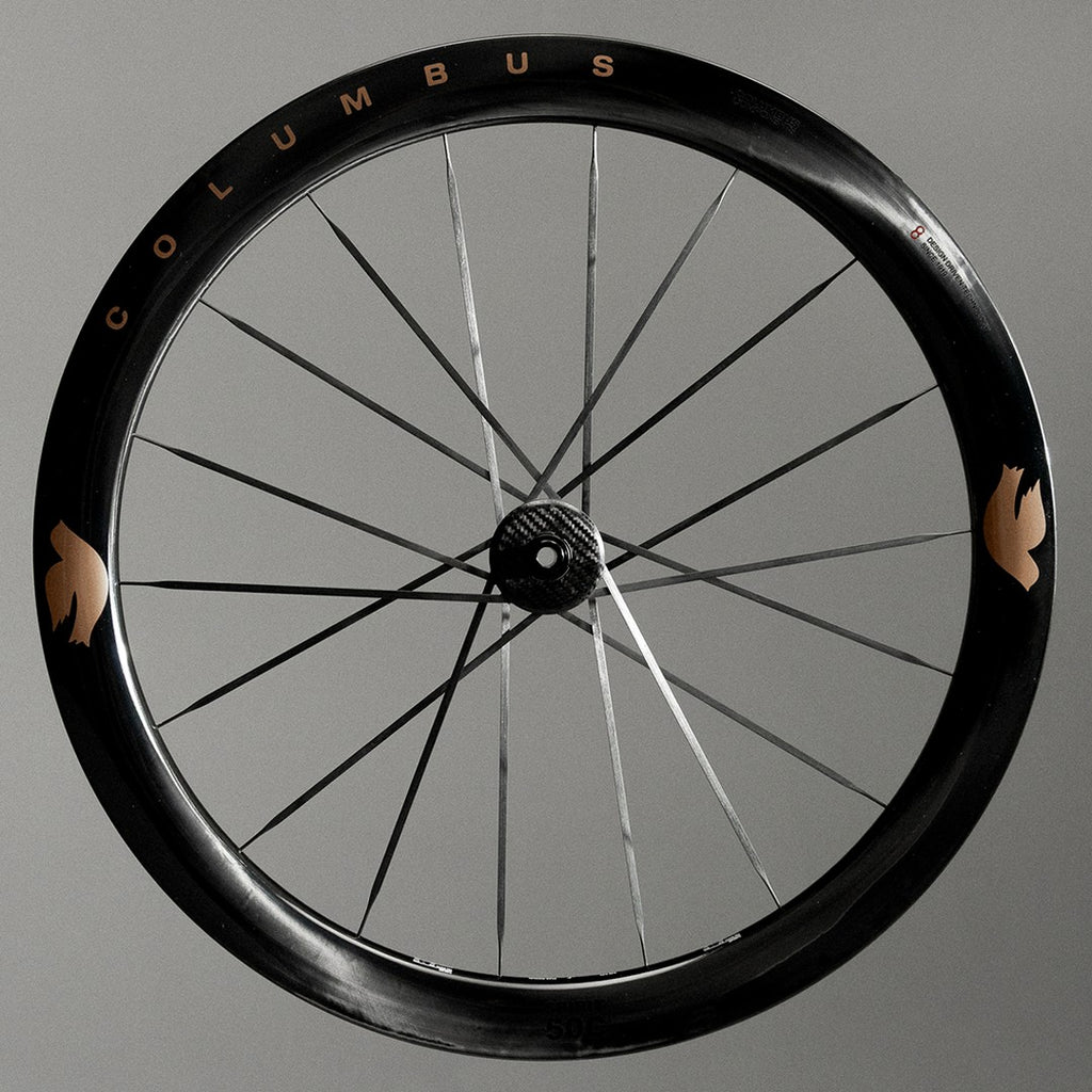 Columbus Spirit 50C wheel, bronze decals, studio front view