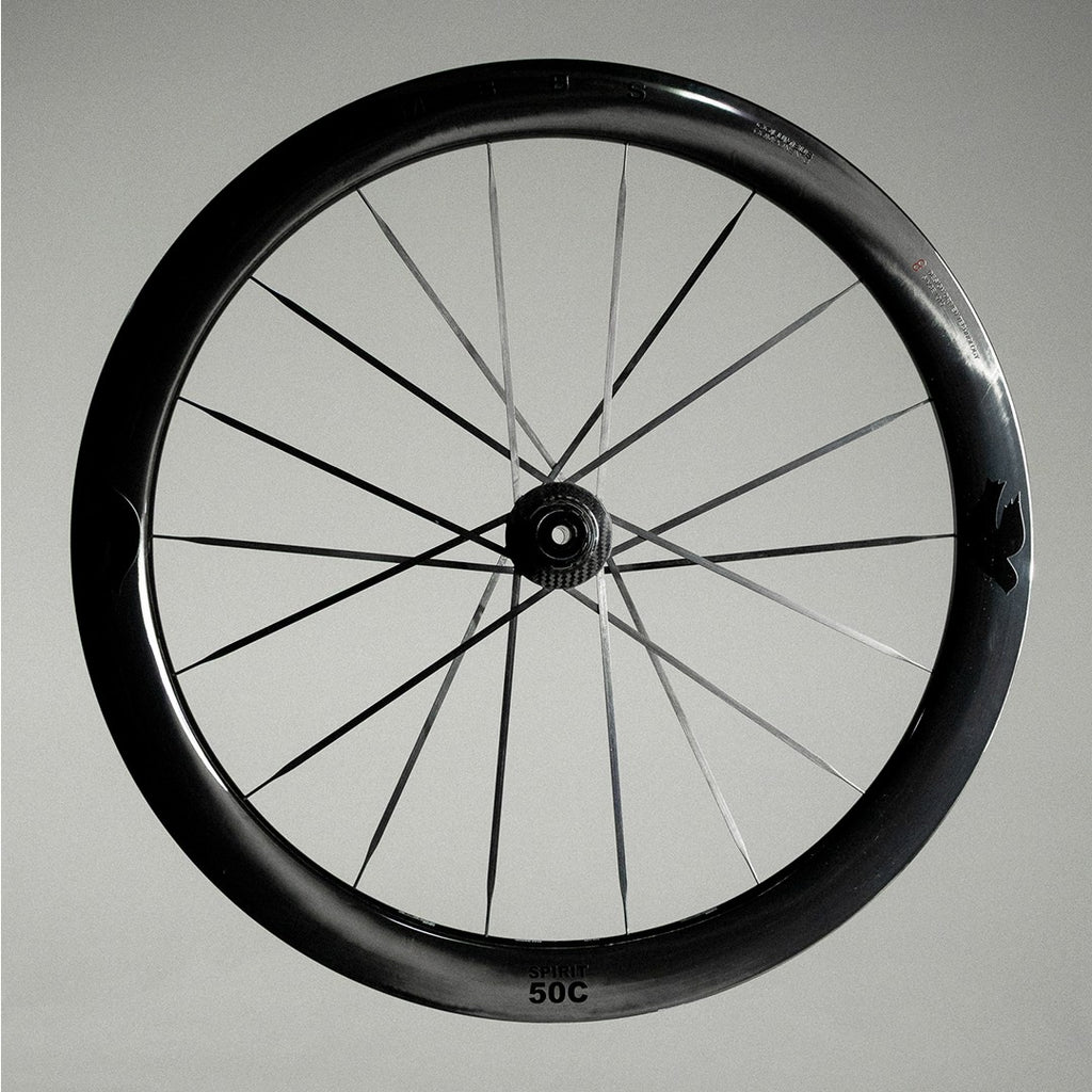 Columbus Spirit 50C wheel, studio front view on light grey