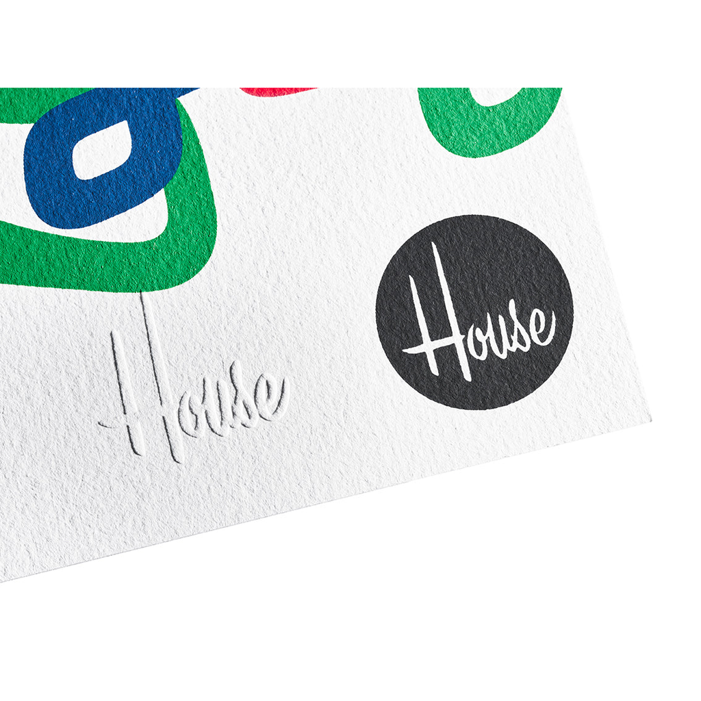 House Industries Tubography print, embossed detail
