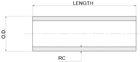 Head tubes — straight — Technical drawing showing where each dimension is measured.